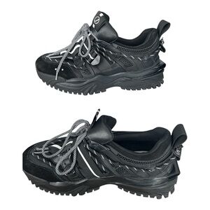 Javi Black and White Sneakers with Chunky Sole and Breathable Upper